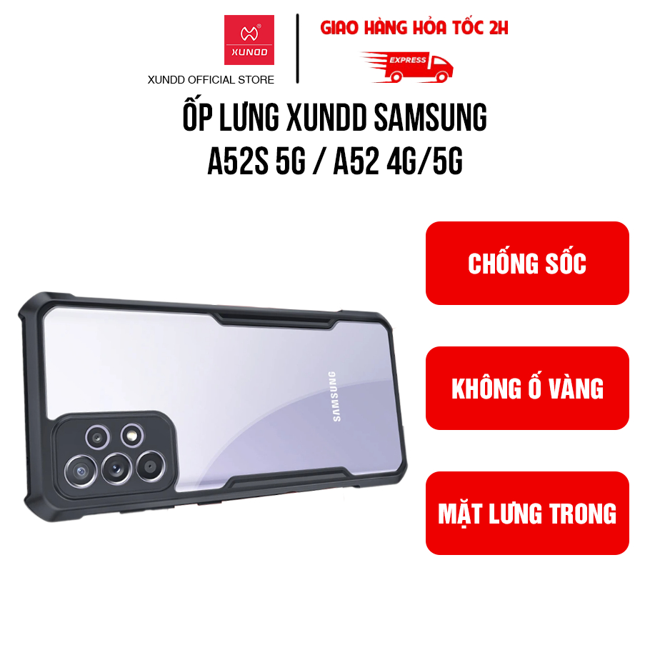 Ốp lưng XUNDD Samsung A52S 5G / A52 4G/5G - Viền TPU, Chống sốc, Mặt lưng trong