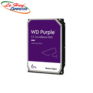 Ổ cứng camera Western Digital Purple 6TB WD64PURZ (3.5Inch/ 5640rpm/ Cache 256MB/ SATA3) - Hàng Chính Hãng