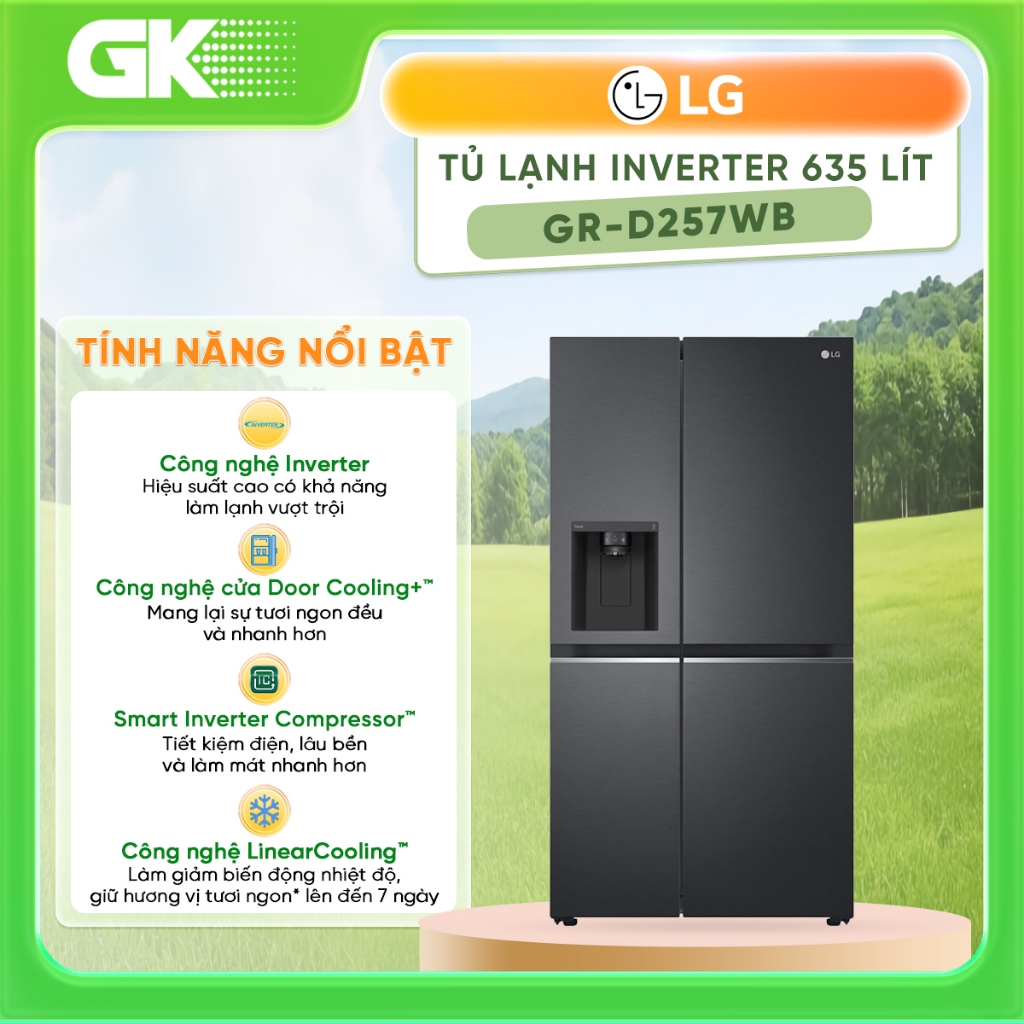 GR-D257WB -Tủ Lạnh LG Inverter 635 Lít GR-D257WB