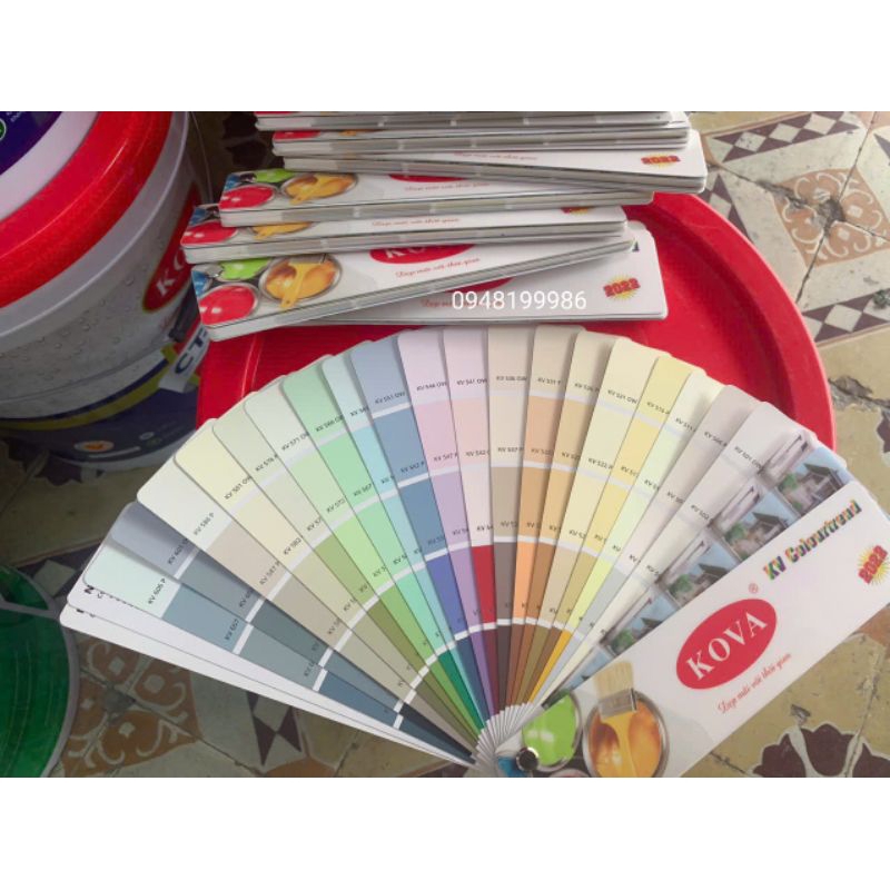 Chọn màu sơn nhà, cây quạt màu sơn KOVA mới nhất 110 màu