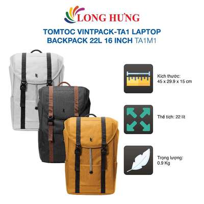 Ba lô Tomtoc VintPack-TA1 Laptop Backpack 22L 16 inch TA1M1 - Hàng chính hãng