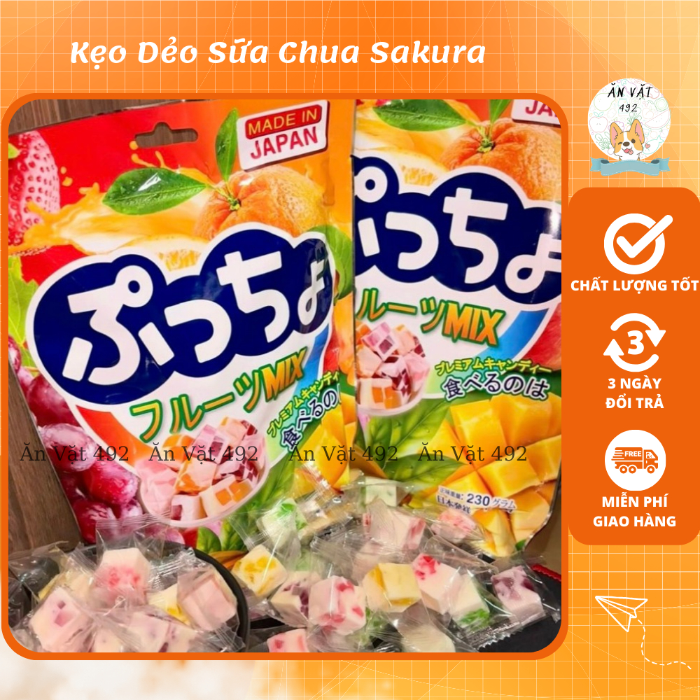 Kẹo Dẻo Sữa Chua Sakura, Kẹo Sữa Chua Trái Cây Nhật Bản Thơm Ngon - Ăn Vặt 492