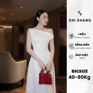 Đầm lệch vai dáng dài, đầm đi tiệc Bigsize sang chảnh Shi shang