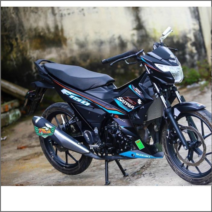 Tem Rời Satria đen nhám Phối xanh (C)