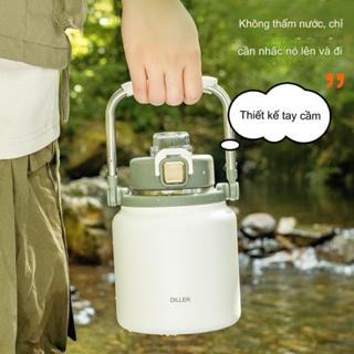 Bình giữ nhiệt 1800ML BÉO LÙN TBNGOOD bình nước giữ nhiệt inox 304, ống hút vòi rót và quai xách