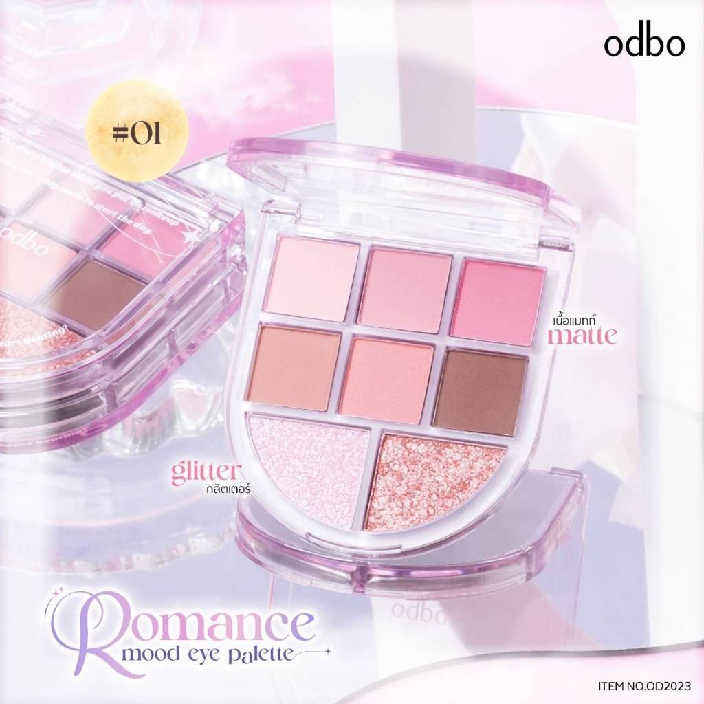 [Thailand] Bảng Phấn Mắt Odbo Romance Mood Eye Màu Đẹp Lung Linh Dễ Phối OD2023