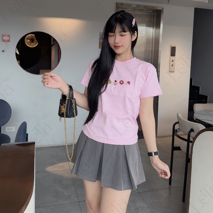 Áo Thun Form Fit Mẫu CAKE. Áo Baby Tee Chất Cotton Co Giãn, Thoải Mái