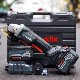 Máy Mài, Máy Cắt dùng pin Workfix WF-AG100B (Màu xám) pin khủng 15 cell / Động cơ Không chổi than / 4 cấp tốc độ