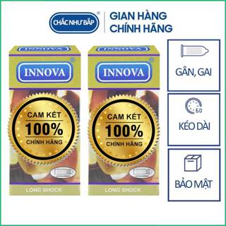 COMBO 2 hộp bao cao su Innova Vàng gân, gai, kéo dài quan hệ [ 24 cái]