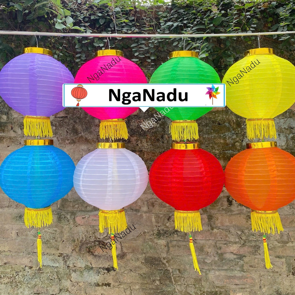 Đèn Lồng Vải Lụa CÓ RÂU TUA RUA chống nước trang trí Tết,nhà hàng,mầm non,nhà Chùa,trường học lễ hội giá rẻ
