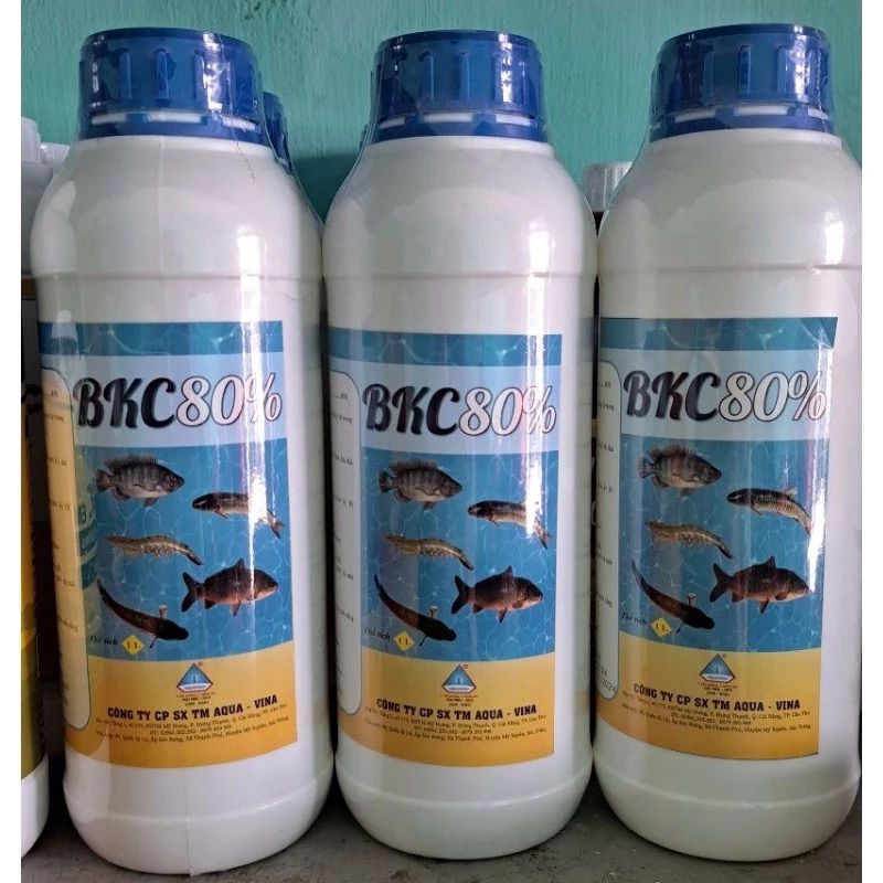 BKC 80% Cắt tảo ao nuôi nhanh an toàn chai 1 lít