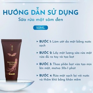 Sữa Rửa Mặt Nhân Sâm Đen Dakami Chính Hãng 50ml