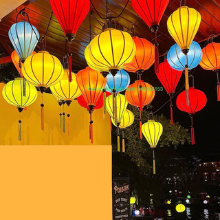 Đèn lồng vải phi hội an cực đẹp Chịu nắng mưa gió tốt chuyên trang trí nhà cửa chùa miếu treo tết trung thu cực đẹp