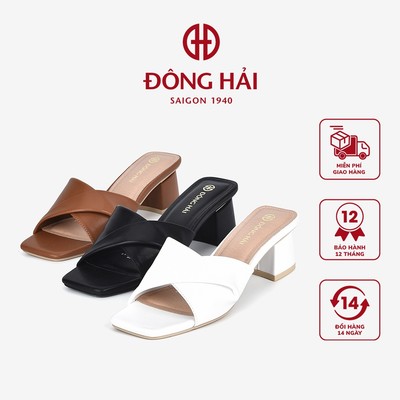 Dép Cao Gót Đông Hải Mũi Vuông 6cm - D81Q6