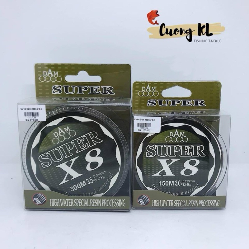 Cước câu cá DAM Super X8 150m và 300m