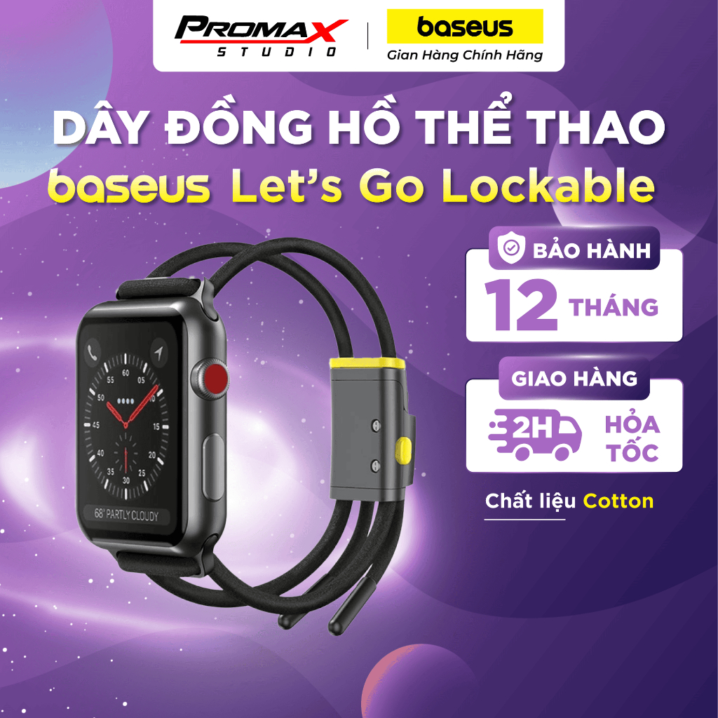 [PREMIUM] Dây đeo thể thao dùng cho Apple Watch Series 4-5 Baseus Let''s Go Lockable Rope Strap