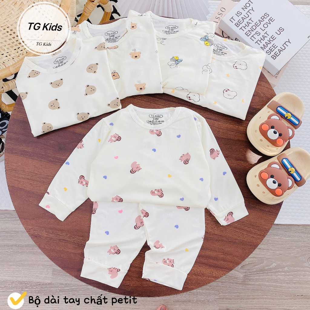 (MS251)Bộ dài tay cho bé thu đông chất peptit siêu xịn