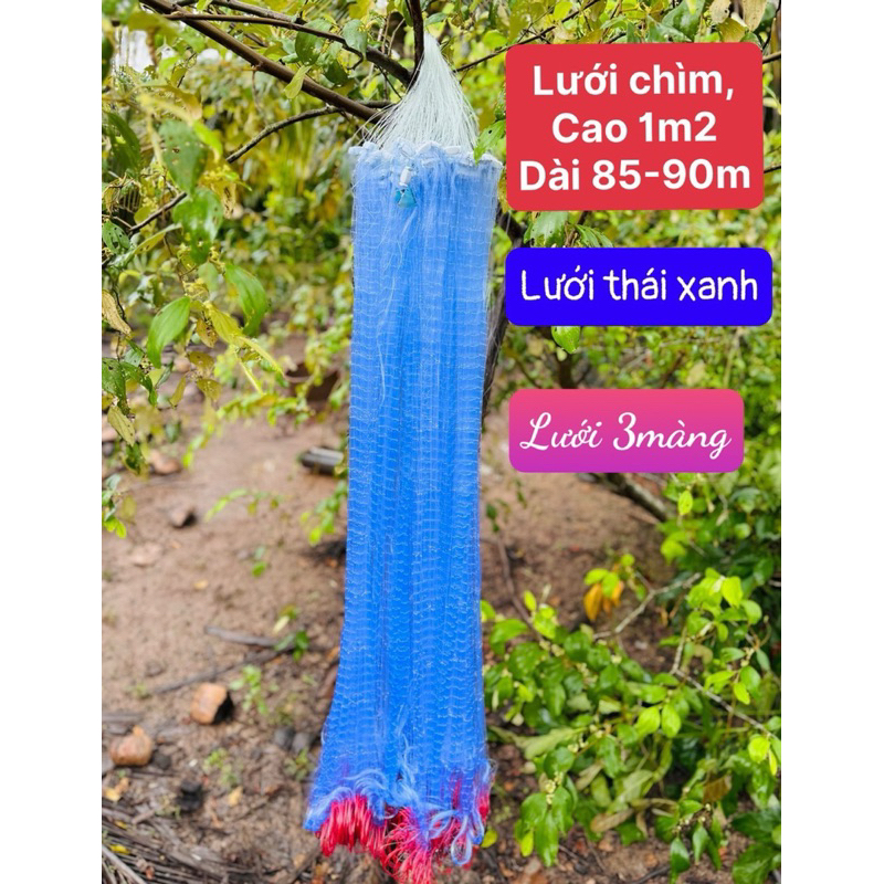 LƯỚI THÁI CÁ 3 MÀNG CHÌM SỢI CƯỚC 0.16 (CAO 1m2 Dài 90 Mét )  - LƯỚI CÁ-LƯỚI BẮT CÁ -LƯỚI ĐÁNH  CÁ -