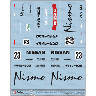 HT24workshop - Decal nước Kaido House - Nissan Skyline GT-R (R34) cho xe mô hình MiniGT/KaidoHouse 1:64 (DARK TONE)