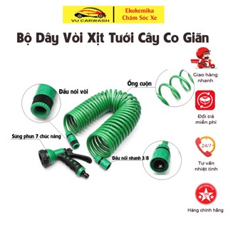 Vòi tưới cây đa năng Coil Hose - Vòi xịt nước tưới cây 7 chế độ - Lò xo co giãn chịu áp - Xịt rửa xe đa năng