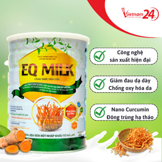 Sữa nghệ nano curcumin EQ milk 900g VIETNAM24H Giúp giảm đau dạ dày, đẹp da, cải thiện giấc ngủ