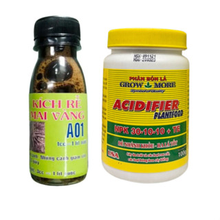 Combo KÍCH RỄ MAI VÀNG A01 100ml và kích chồi Growmore 30-10-10 100gram dùng cho hoa mai vàng, cây kiểng, bonsai