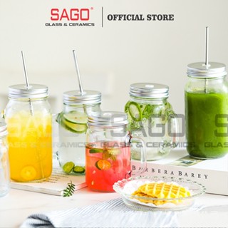  Ly Thủy Tinh Có Quai 480ml  650ml  730ml Có Nắp Bạc 