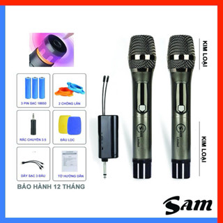Mic không dây đa năng SAM LIMITED hát nhẹ chống hú rít tốt dành cho loa kéo âm ly..max 56 max 39 mv01 e6s rất hay