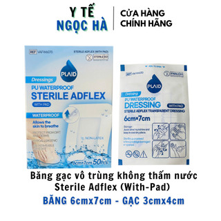 Băng gạc vô trùng không thấm nước Sterile Adflex (With-Pad) 6cm x 7cm- Hộp 50 miếng