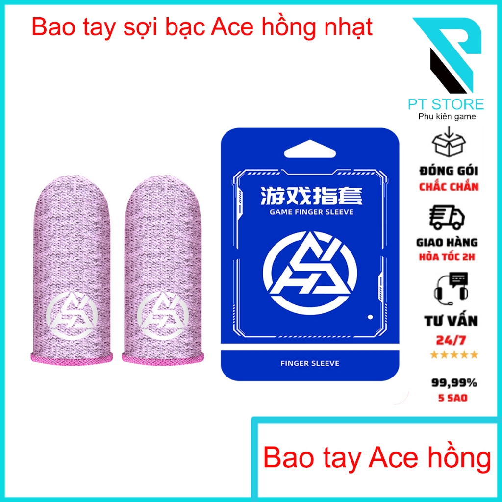 Bao tay chơi game sợi bạc Ace hồng nhạt - Tỉ lệ sợi bạc cao - Màu sắc cá tính -Trải nghiệm mượt mà -Chống mồ hôi tay tốt