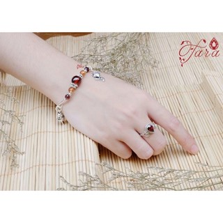 Vòng tay phối charm bạc Mèo may mắn