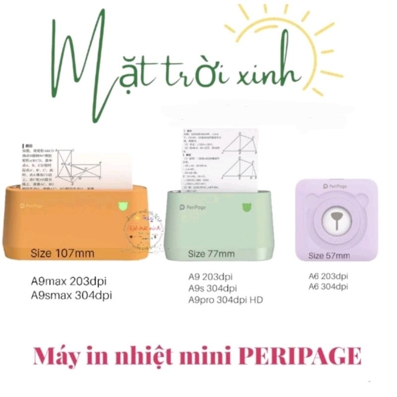 {hàng sẵn}Máy in nhiệt mini PERIPAGE A9 A9s A9pro A9max🎁 tặng ốp chính hãng💚 MẶT TRỜI XINH ☀️  ko | BigBuy360 - bigbuy360.vn