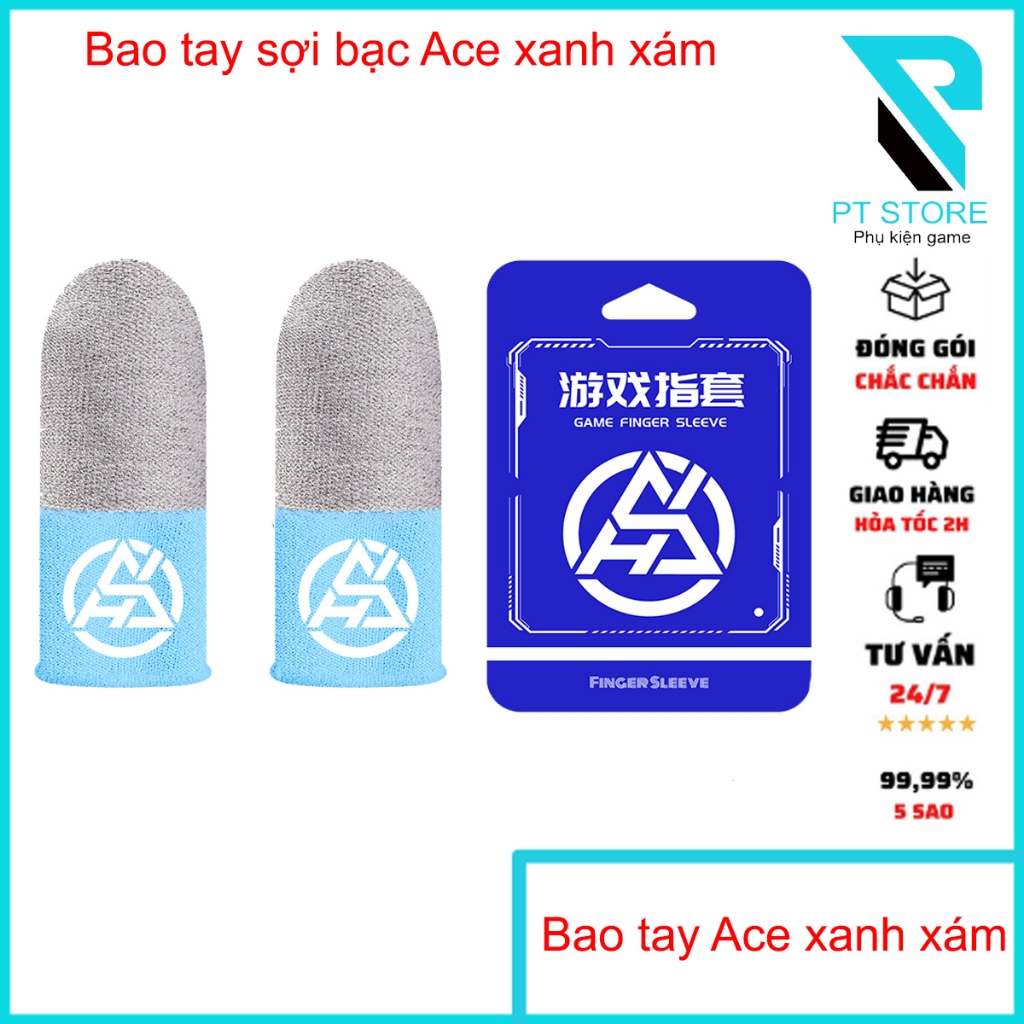 Bao tay chơi game sợi bạc Ace Xanh Xám - Màu sắc tươi mới - Tỉ lệ sợi bạc cao - Trải nghiệm mượt mà - Tối ưu chi phí
