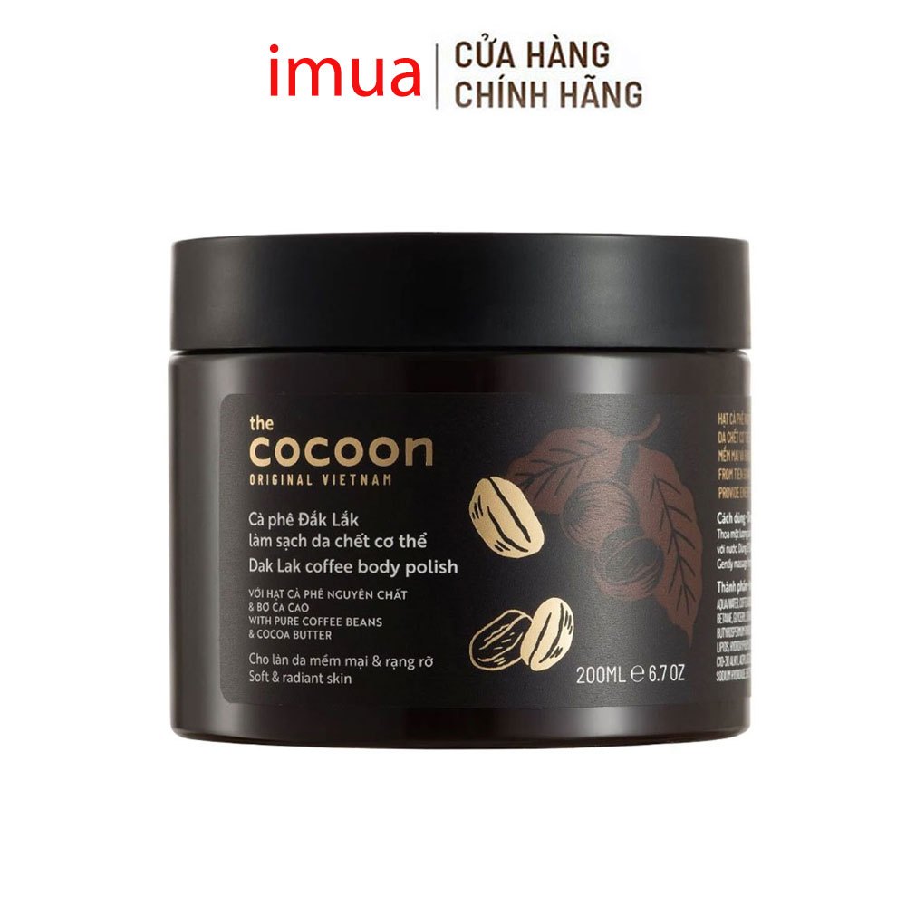 Cà phê Đắk Lắk làm sạch da chết Cocoon 200ml