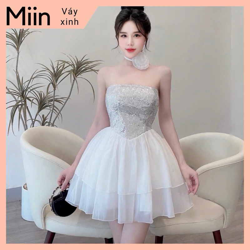 Váy cúp ngực xếp ly