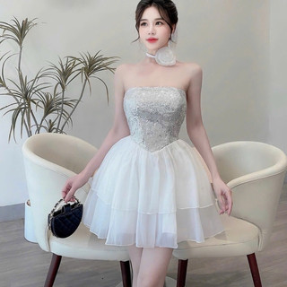 Váy cúp ngực xếp ly