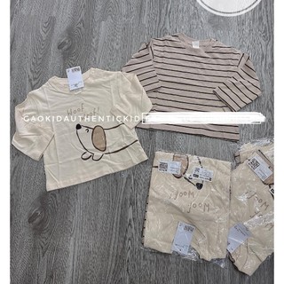 Set 2 áo cotton dài tay thu đông bé trai, bé gái HM Auth