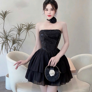 Váy cúp ngực xếp ly