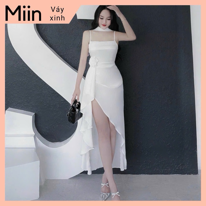 Váy 2 dây nhún bèo vạt