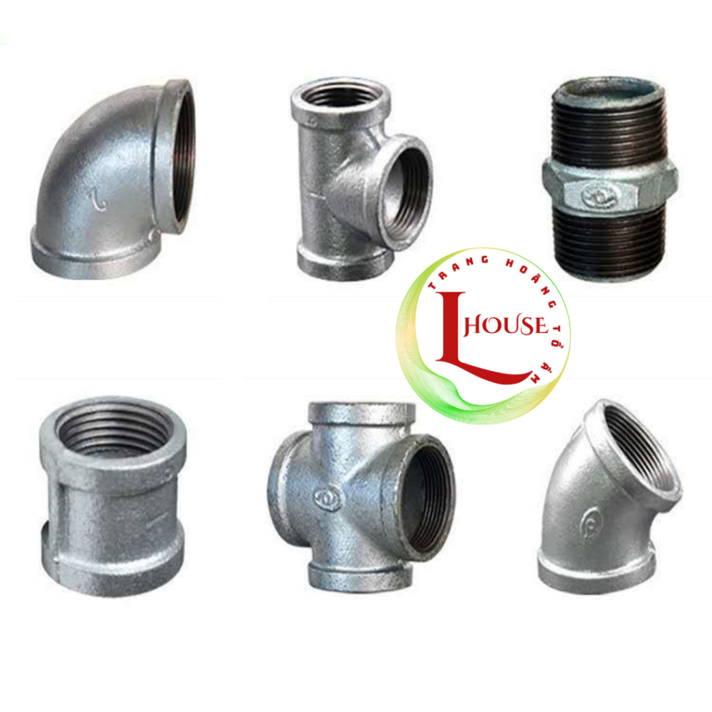 Phụ Kiện Ống Thép Mạ Kẽm DN20 (D27) Cút, Chếch, Măng Sông, Kép, Tê, Thập DN20 (3/4') L-House Shop
