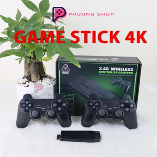 Máy Chơi Game Stick 4K V2 - 4 Nút 6 Nút HDMI Không Dây, Tải thêm đấu trường thú, đua xe gà, Bóng đá nhật