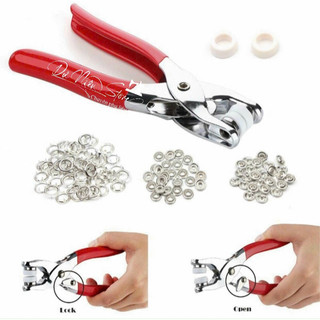 Kìm bấm nút sắt 5 chấu, nút bóp áo quần 4 bộ phận.