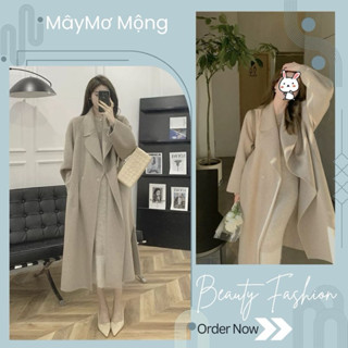 (Maymomong_order) Áo dạ ép một lớp nhiều màu kèm đai hàng loại 1