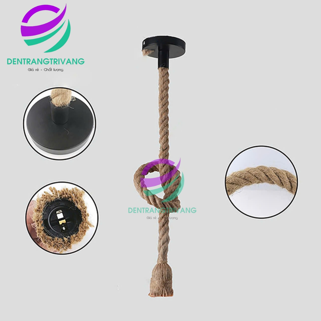(RẺ VÔ ĐỐI)Đèn thả dây thừng một dây 1m