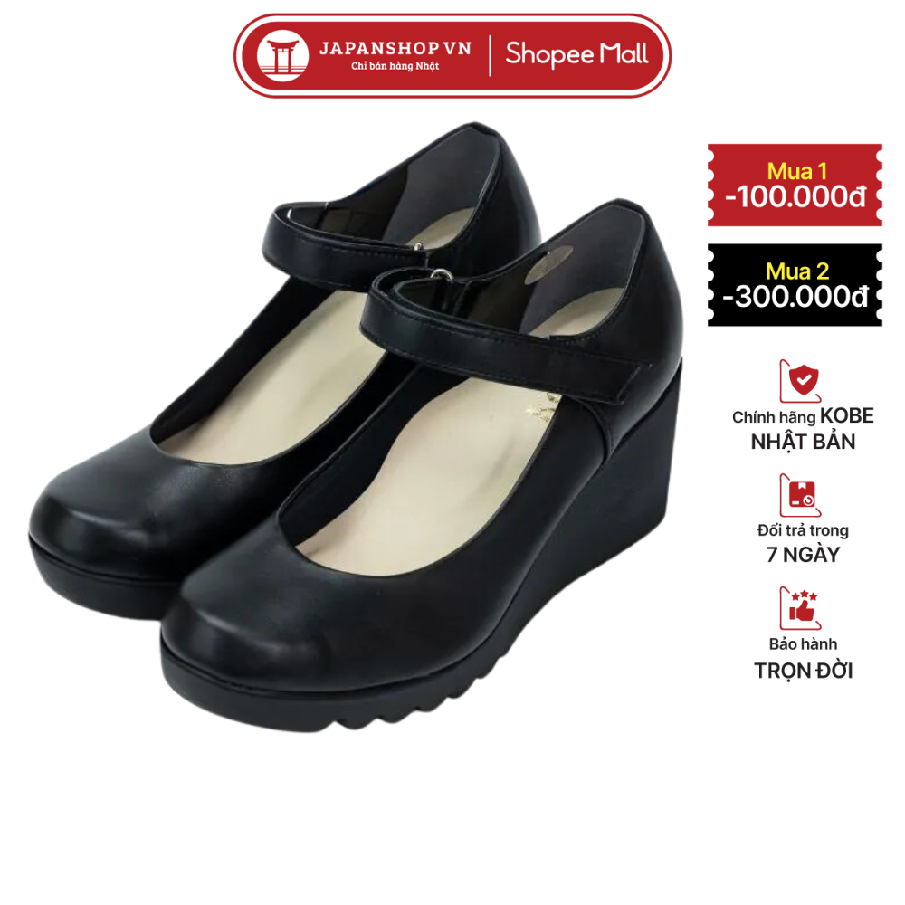 Giày da nữ cao cấp đế xuồng KOSU K-23605 cao 7,5cm dáng sang, mang nhẹ, kháng khuẩn, khử mùi chính hãng Kobe Nhật Bản