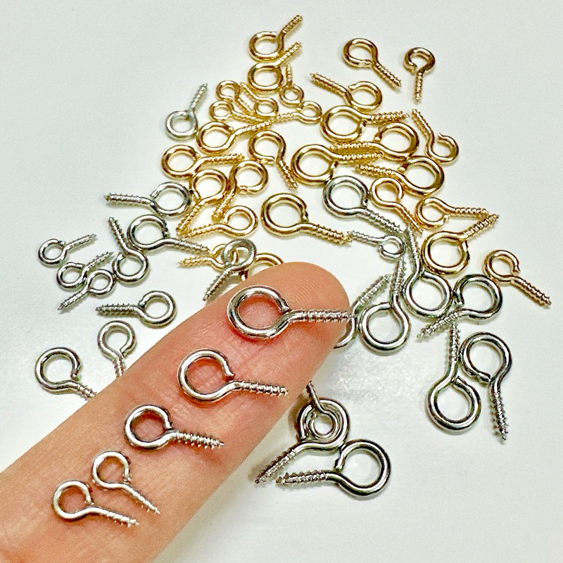 Khoen đinh xoắn vặn gắn/ treo Charm bằng kim loại dùng làm vòng/ móc khoá/ dây đeo Handmade DIY