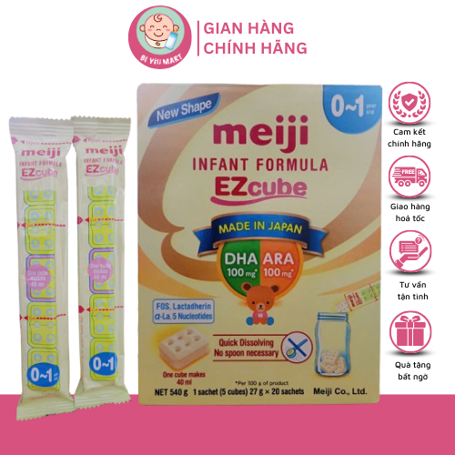 [combo 5 Thanh Sữa] Thanh Meiji 27g - Sữa Meiji Thanh Số 0-1 Nhập Khẩu Nhật