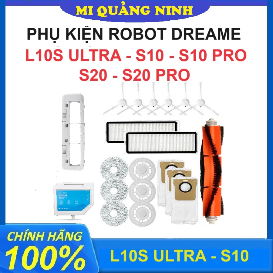 Phụ kiện Robot hút bụi Dreame L10S Ultra, S10, S10 Pro, S20,S20 Pro - Chổi chính, Lọc Hepa, Khăn lau, Chổi cạnh, Túi rác
