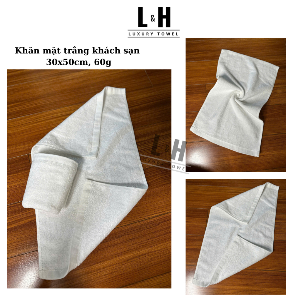 Khăn mặt khách sạn trắng 30 * 50 cm