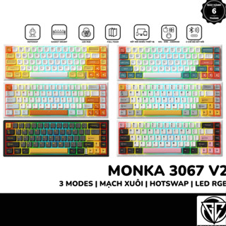 MONKA 3067 - Bàn phím cơ MONKA 3067 Không Dây | Gasket Mount- Fullfoam -Mạch Xuôi - Hotswap - Led RGB | Kết Nối 3 Chế Độ